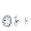 Pendientes de oro blanco 18K en forma de oval con circonitas